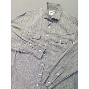 Rye 51 Mens Small Linen Long Sleeve Brushed Grey Preppy Office Vacation Club